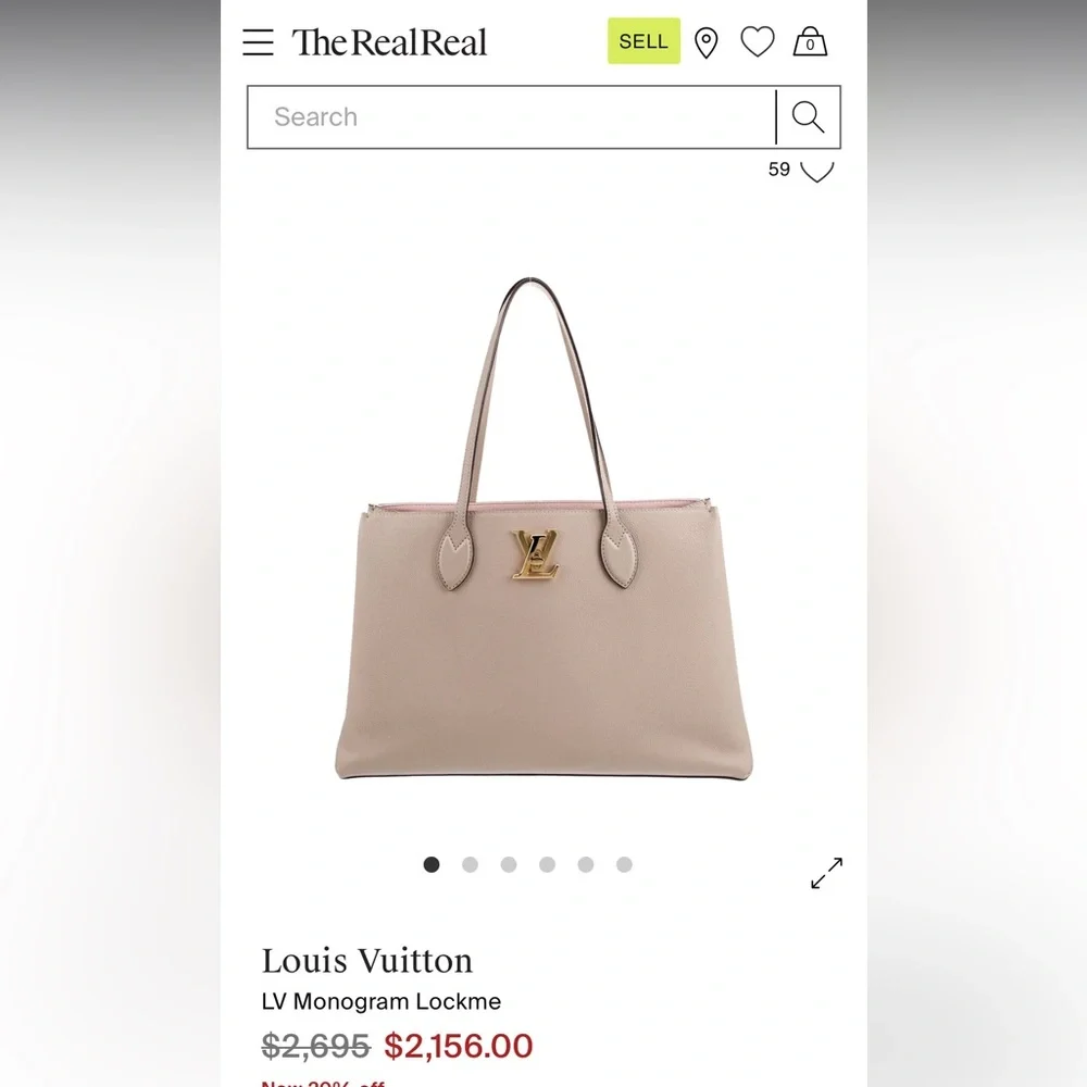 Louis Vuitton Lock Me Shopper Tote Work Bag Gold Cream - Picture 15 of 16